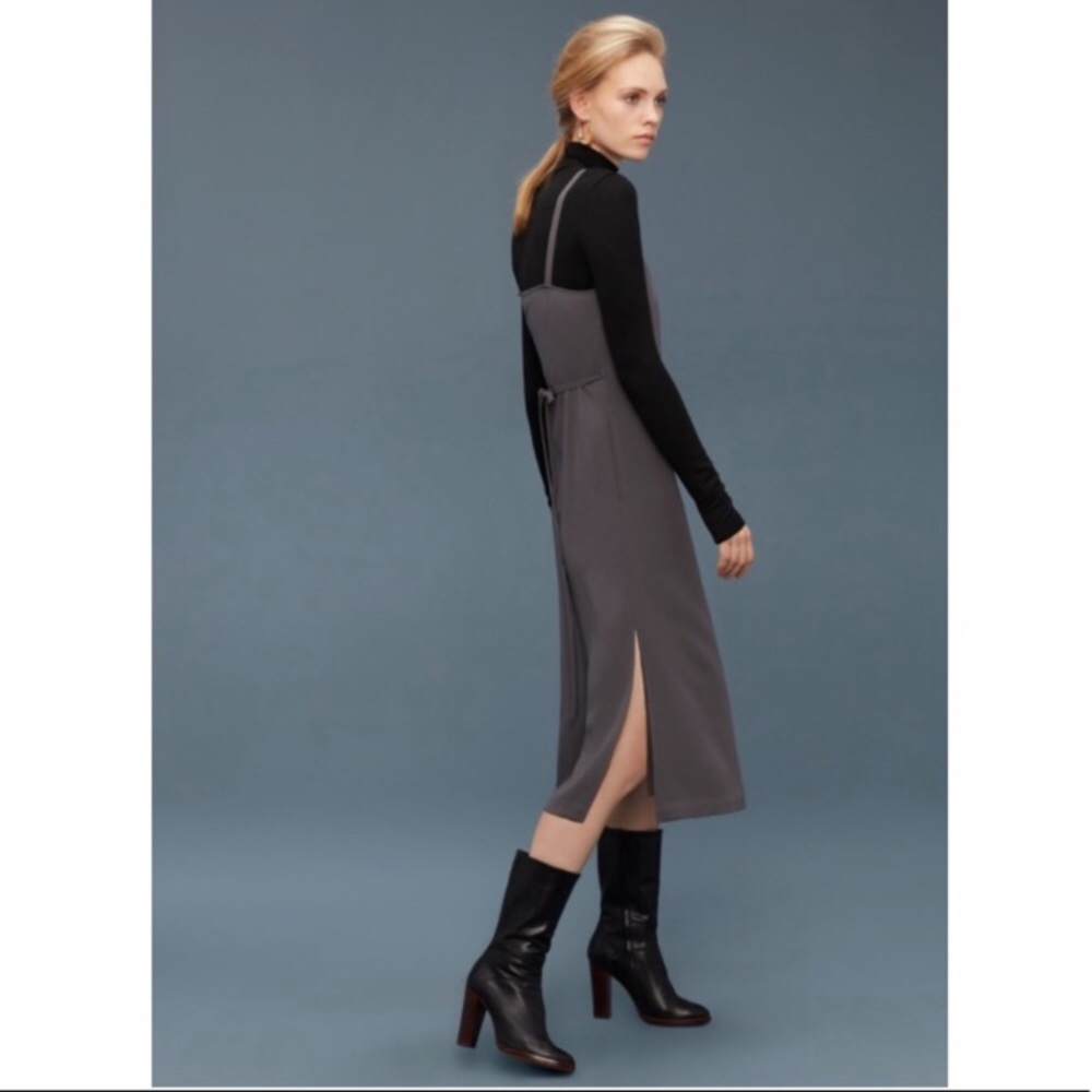 Aritzia Wilfred Astere wrap dress in grey